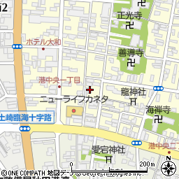 秋田県秋田市土崎港中央1丁目周辺の地図