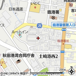 秋田県秋田市土崎港西2丁目周辺の地図