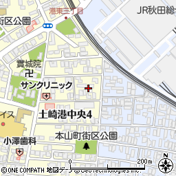 秋田県秋田市土崎港中央4丁目7周辺の地図