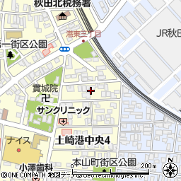秋田県秋田市土崎港中央4丁目9周辺の地図