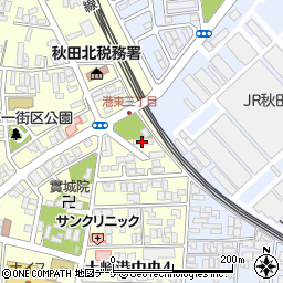 秋田県秋田市土崎港中央4丁目10周辺の地図