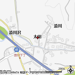 秋田県秋田市添川太田周辺の地図