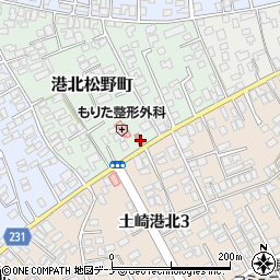 秋田県秋田市港北松野町2-1周辺の地図