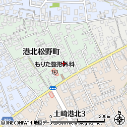 秋田県秋田市港北松野町9周辺の地図