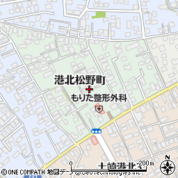 秋田県秋田市港北松野町2-22周辺の地図