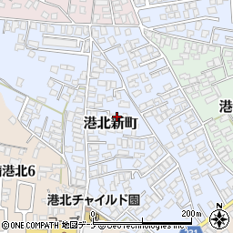 秋田県秋田市港北新町周辺の地図