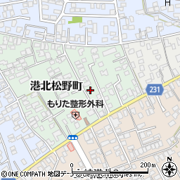 秋田県秋田市港北松野町9-30周辺の地図