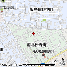 秋田県秋田市港北松野町6-19周辺の地図