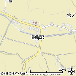 秋田県秋田市上新城道川駒引沢周辺の地図