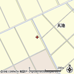 秋田県秋田市下新城岩城天池周辺の地図