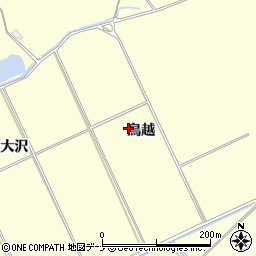 秋田県秋田市下新城岩城鳥越周辺の地図