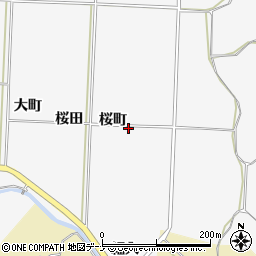 秋田県秋田市上新城五十丁桜町周辺の地図