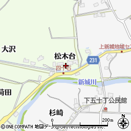 秋田県秋田市上新城中松木台周辺の地図