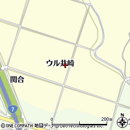 秋田県秋田市下新城岩城ウル井崎周辺の地図