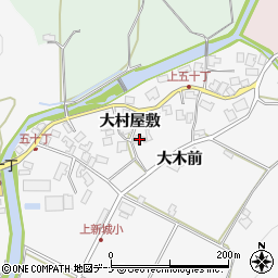 秋田県秋田市上新城五十丁大村屋敷87周辺の地図