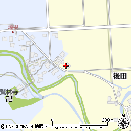 秋田県秋田市下新城岩城（後田）周辺の地図