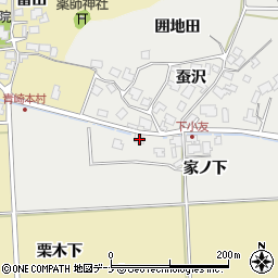 秋田県秋田市下新城小友（家ノ下）周辺の地図