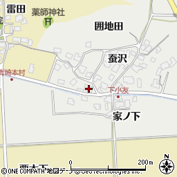 秋田県秋田市下新城小友蚕沢43周辺の地図