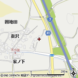 秋田県秋田市下新城小友箱館周辺の地図