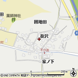 秋田県秋田市下新城小友（蚕沢）周辺の地図