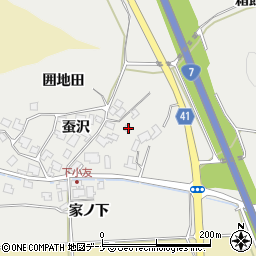 秋田県秋田市下新城小友蚕沢34周辺の地図