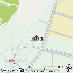 秋田県秋田市下新城長岡熊野田周辺の地図
