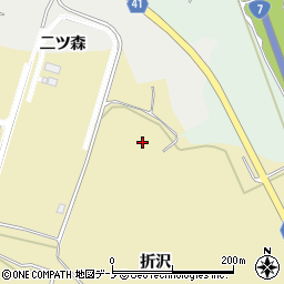 秋田県秋田市下新城青崎折沢周辺の地図