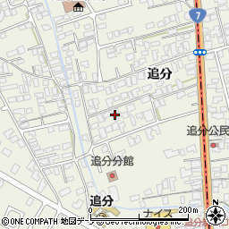 秋田県潟上市天王追分34-8周辺の地図