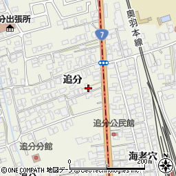 秋田県潟上市天王追分38-6周辺の地図