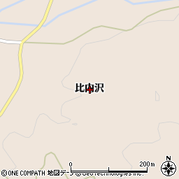 秋田県仙北市西木町上桧木内比内沢周辺の地図