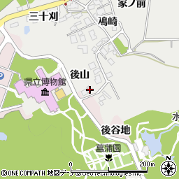 秋田県秋田市金足鳰崎後山周辺の地図