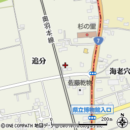 秋田県潟上市天王追分114-57周辺の地図
