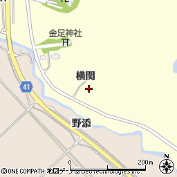 秋田県秋田市金足高岡横関周辺の地図