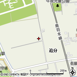 秋田県潟上市天王追分114-65周辺の地図