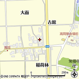 秋田県秋田市金足高岡古館14周辺の地図