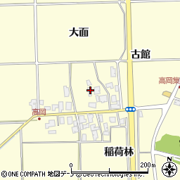 秋田県秋田市金足高岡古館156周辺の地図