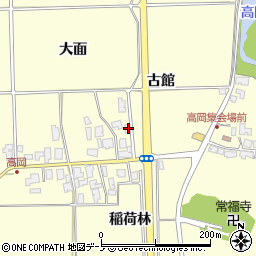 秋田県秋田市金足高岡古館周辺の地図