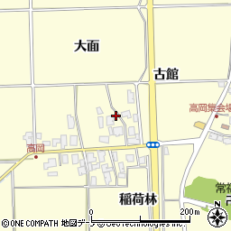 秋田県秋田市金足高岡古館7周辺の地図