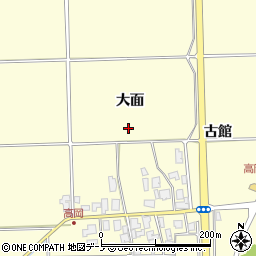 秋田県秋田市金足高岡大面周辺の地図