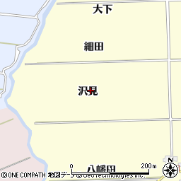 秋田県秋田市金足高岡沢見周辺の地図