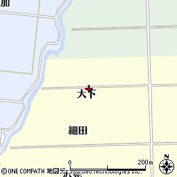 秋田県秋田市金足高岡大下周辺の地図