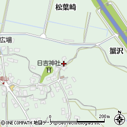 秋田県秋田市金足浦山松葉崎周辺の地図