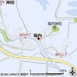 秋田県秋田市金足堀内堀内周辺の地図
