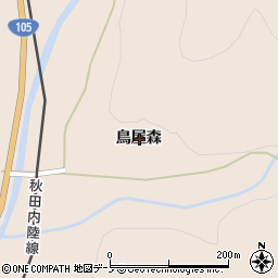 秋田県仙北市西木町上桧木内鳥屋森周辺の地図