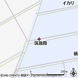 秋田県秋田市金足岩瀬筑後開周辺の地図