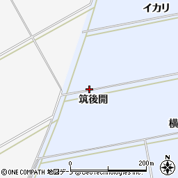 秋田県秋田市金足岩瀬（筑後開）周辺の地図