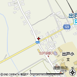 秋田県潟上市天王北野258-1周辺の地図