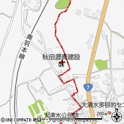 秋田県潟上市昭和大久保北野街道下92-2周辺の地図