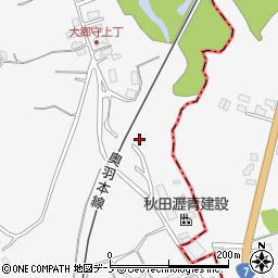 秋田県潟上市昭和大久保北野街道下91-3周辺の地図
