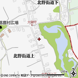 秋田県潟上市昭和大久保北野街道下91-8周辺の地図
